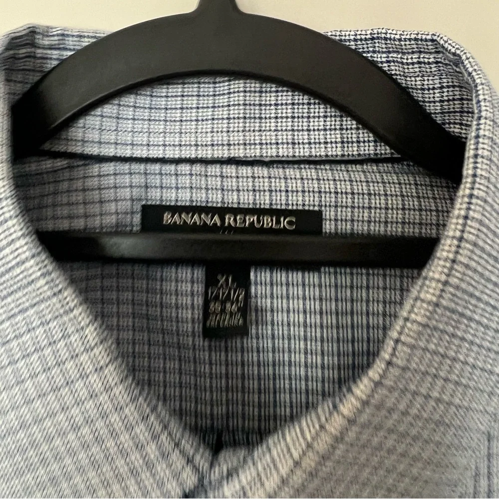 Banana Republic mens long sleeve plaid non-iron button down shirt | size XL